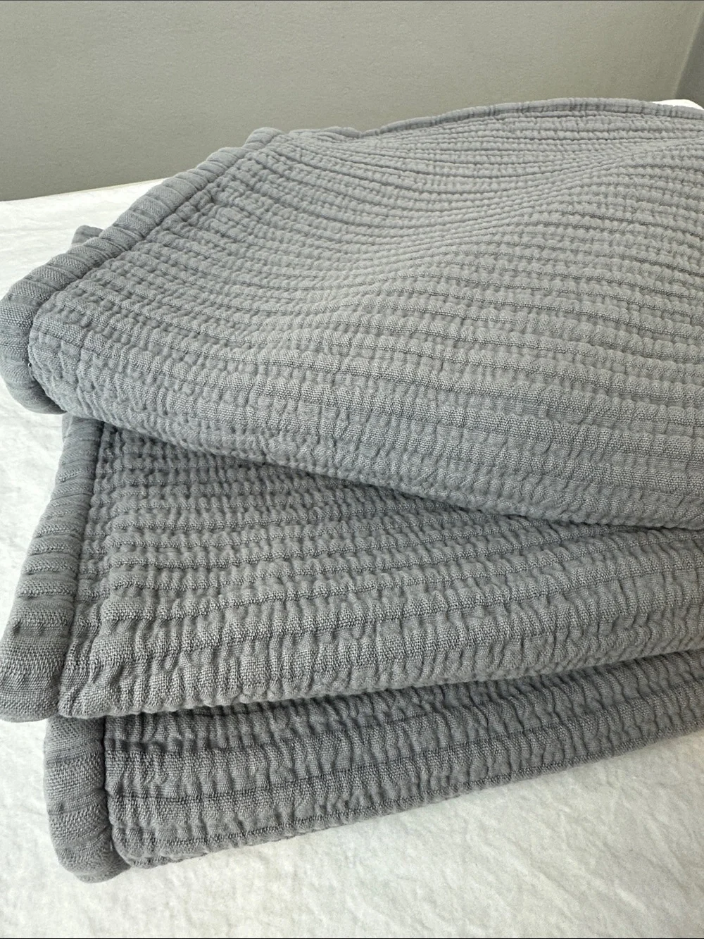 Parachute Matelasse Set of 2 Euro Shams Grey 100% Cotton 26x26 Made in Portugal